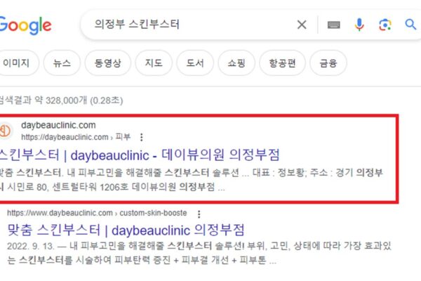 피부과 홈페이지, 검색 엔진 노출, 의정부 스킨 부스터 검색