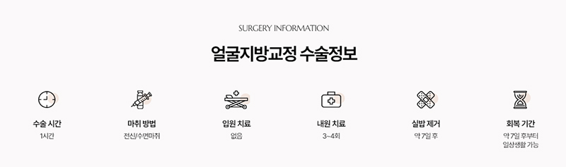 성형외과 홈페이지 제작, 상세페이지, 직관적인 아이콘, 짧은 텍스트