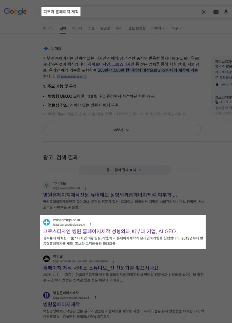 โครงสร้างหน้า Landing Page และ Search Asset สำหรับโฆษณาเว็บไซต์ด้านผิวหนัง