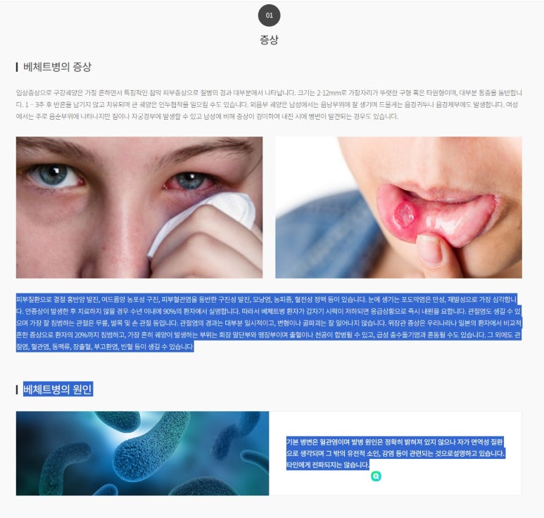 크로스디자인 텍스트 기반 병원 홈페이지 제작 사례