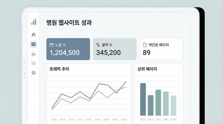 산부인과 홈페이지 Search Console Analytics 검색 성과 분석