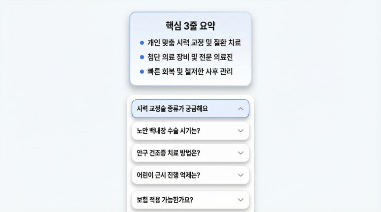 안과 홈페이지 GEO AEO 질문 답변 콘텐츠 구조