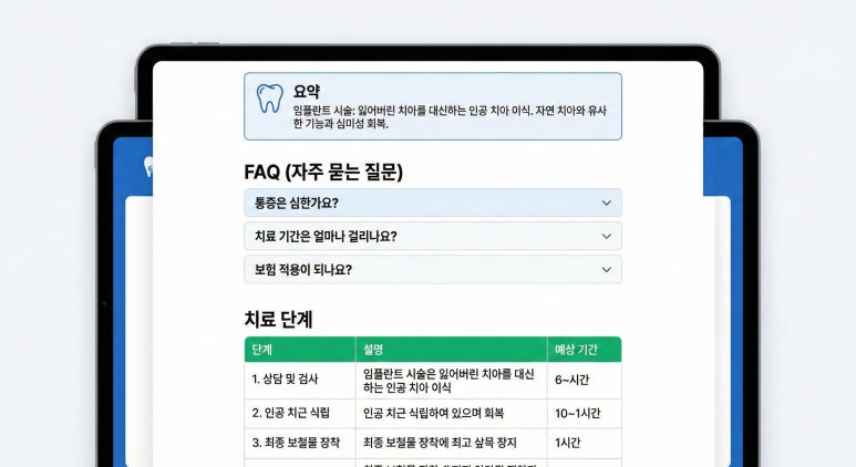 치과 홈페이지 GEO AEO FAQ와 진료 콘텐츠 구조